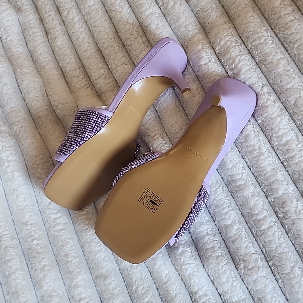Marc Jacobs Lavender Rhinestone Slides - Picture 4 of 6
